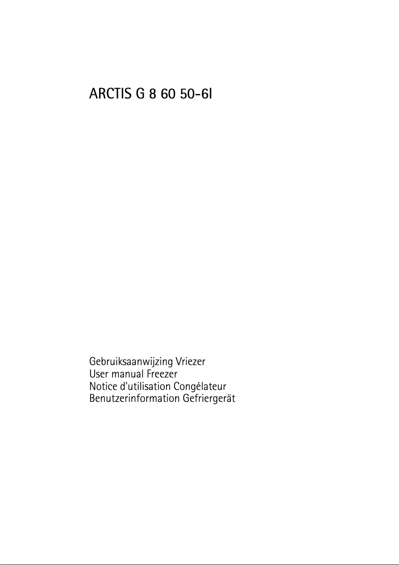 Page n°1 - Manuel utilisateur AEG-Electrolux Arctis 86050 GI