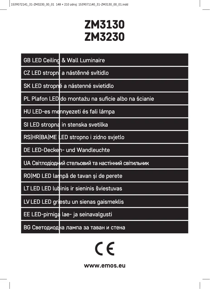 Image de la première page du manuel de l'appareil ZM3230