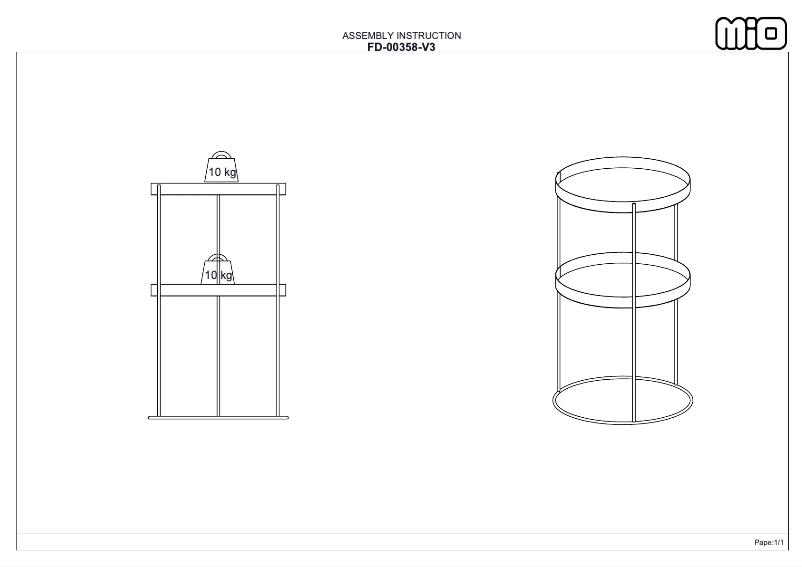 Page 1 de la notice Manuel utilisateur Mio Zet