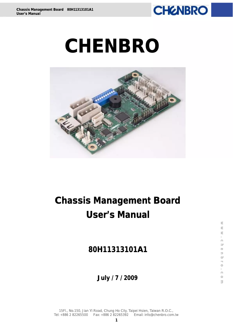 Page 1 de la notice Manuel utilisateur Chenbro Micom RM51924BH-201