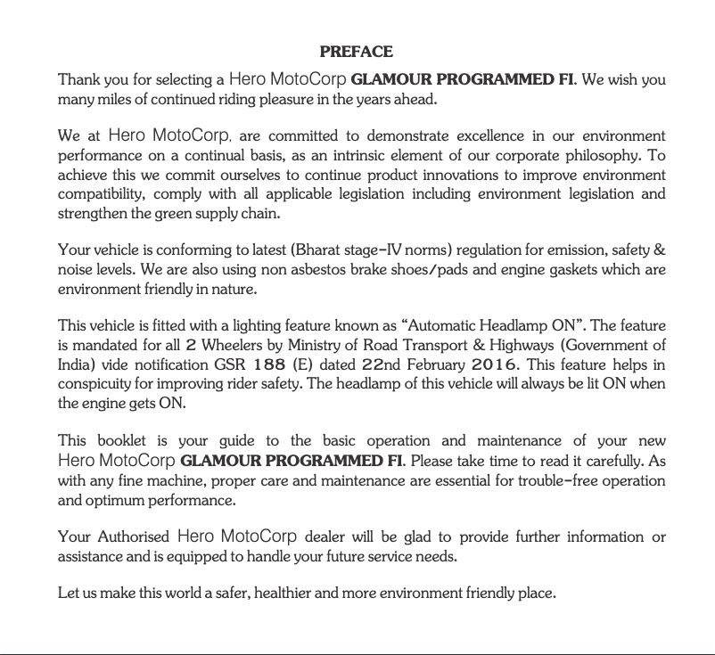 Image de la première page du manuel de l'appareil Glamour FI (2017)