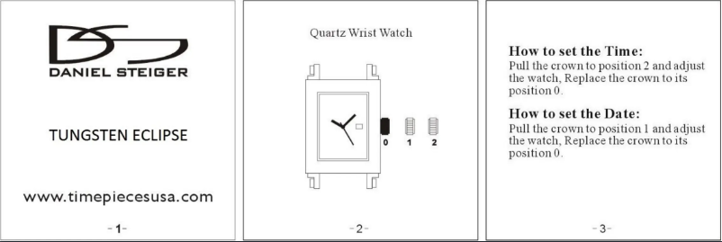 Page 1 de la notice Manuel utilisateur Daniel Steiger Tungsten Eclipse