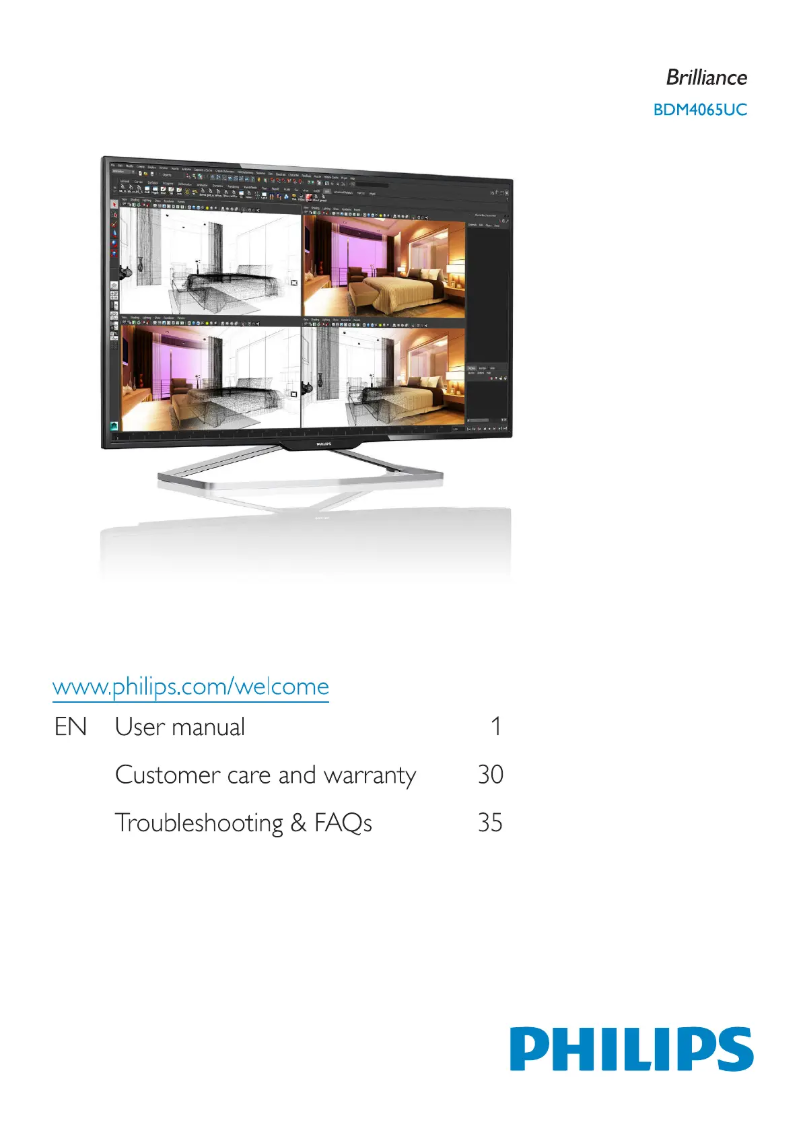 Page 1 de la notice Manuel utilisateur Philips Brilliance BDM4065UC