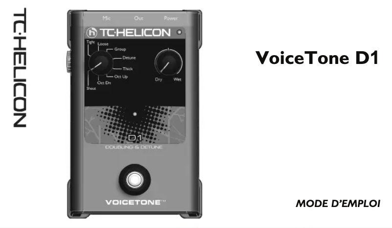 Page n°1 - Manuel utilisateur TC Helicon VoiceTone D1