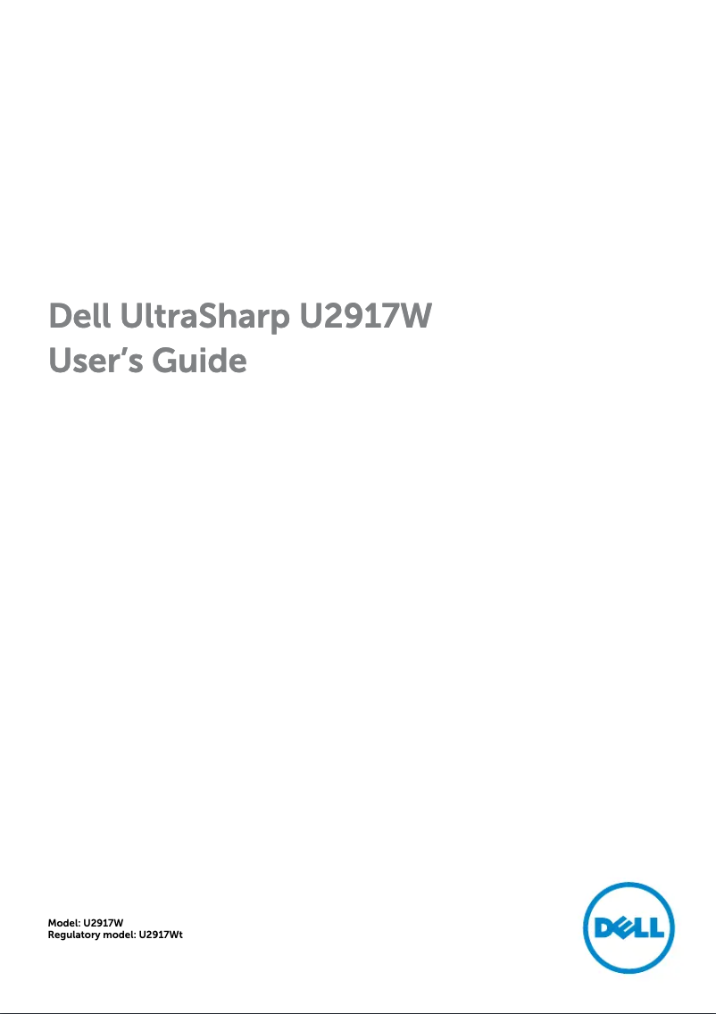 Page 1 de la notice Manuel utilisateur Dell UltraSharp U2917W