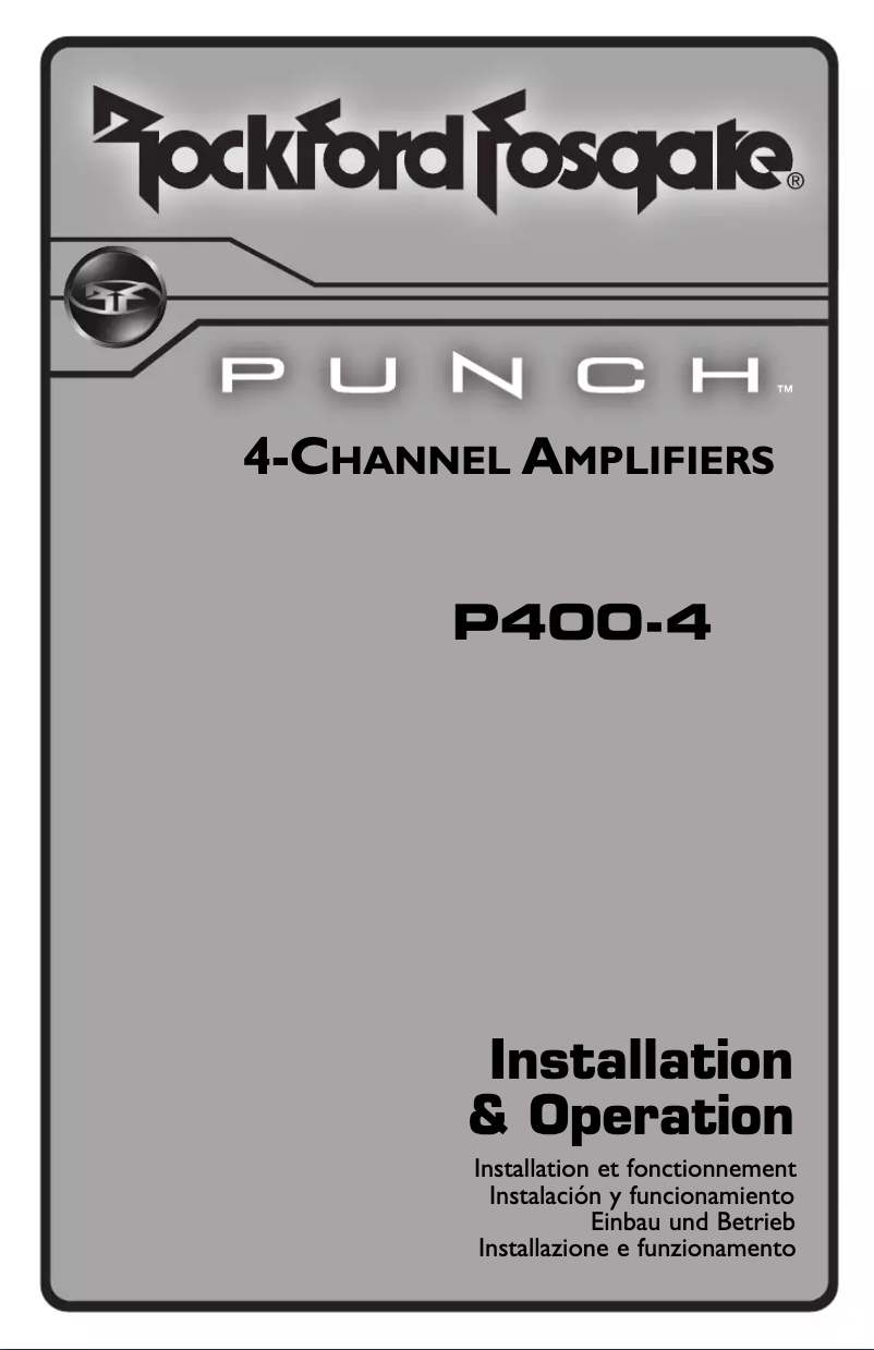 Page n°1 - Manuel utilisateur Rockford Fosgate P400-4