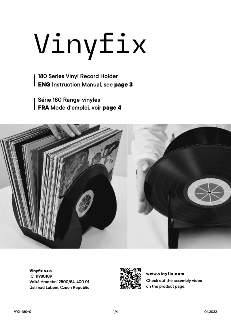 Page 1 de la notice Manuel utilisateur Vinyfix Vinyl Record Stand 180