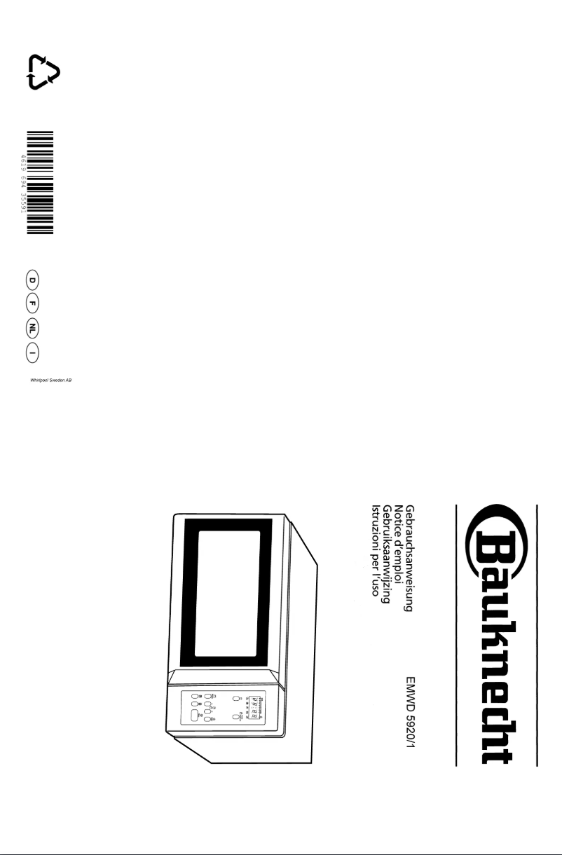 Page n°1 - Manuel utilisateur Bauknecht EMWD 5920