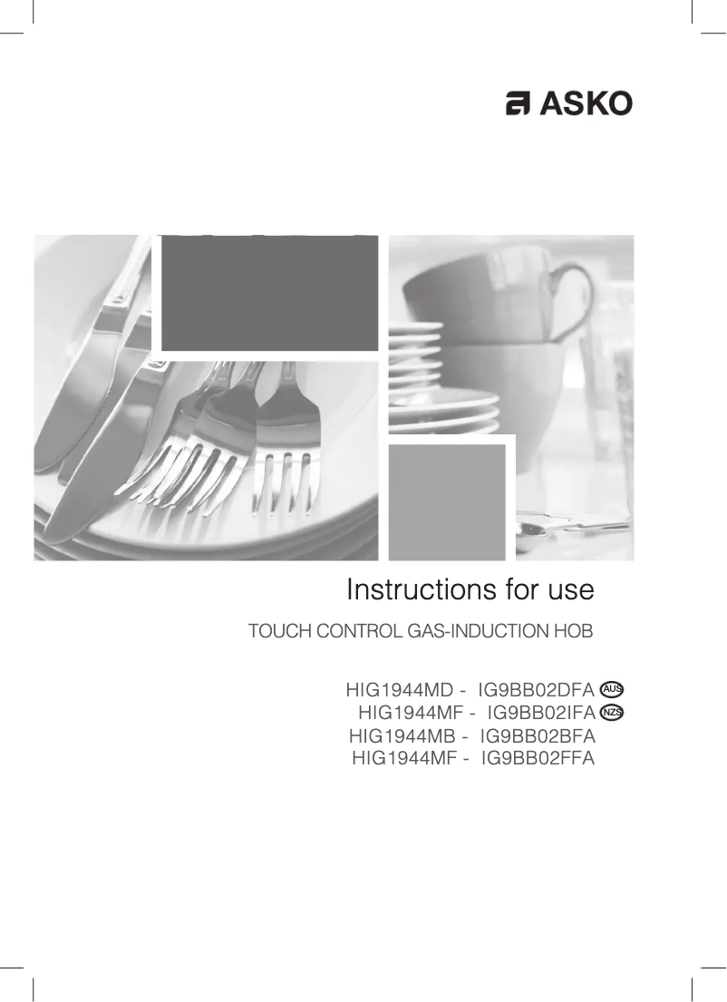 Página 1 del manual Manual de usuario Asko HIG1944MB