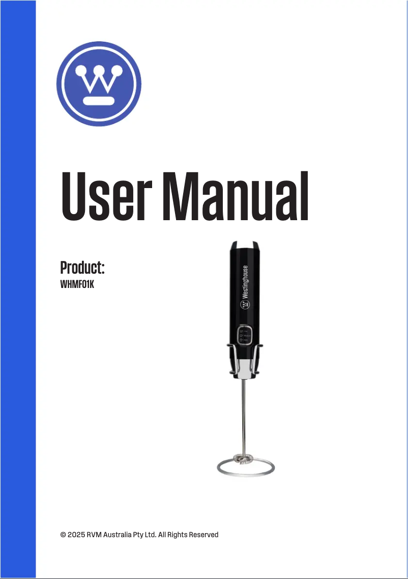 Page 1 de la notice Manuel utilisateur Westinghouse WHMF01K