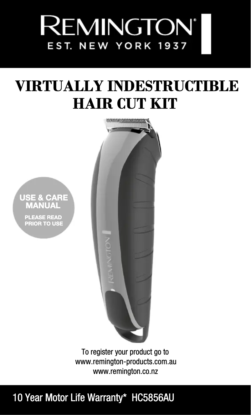 Page n°1 - Manuel utilisateur Remington HC5856AU