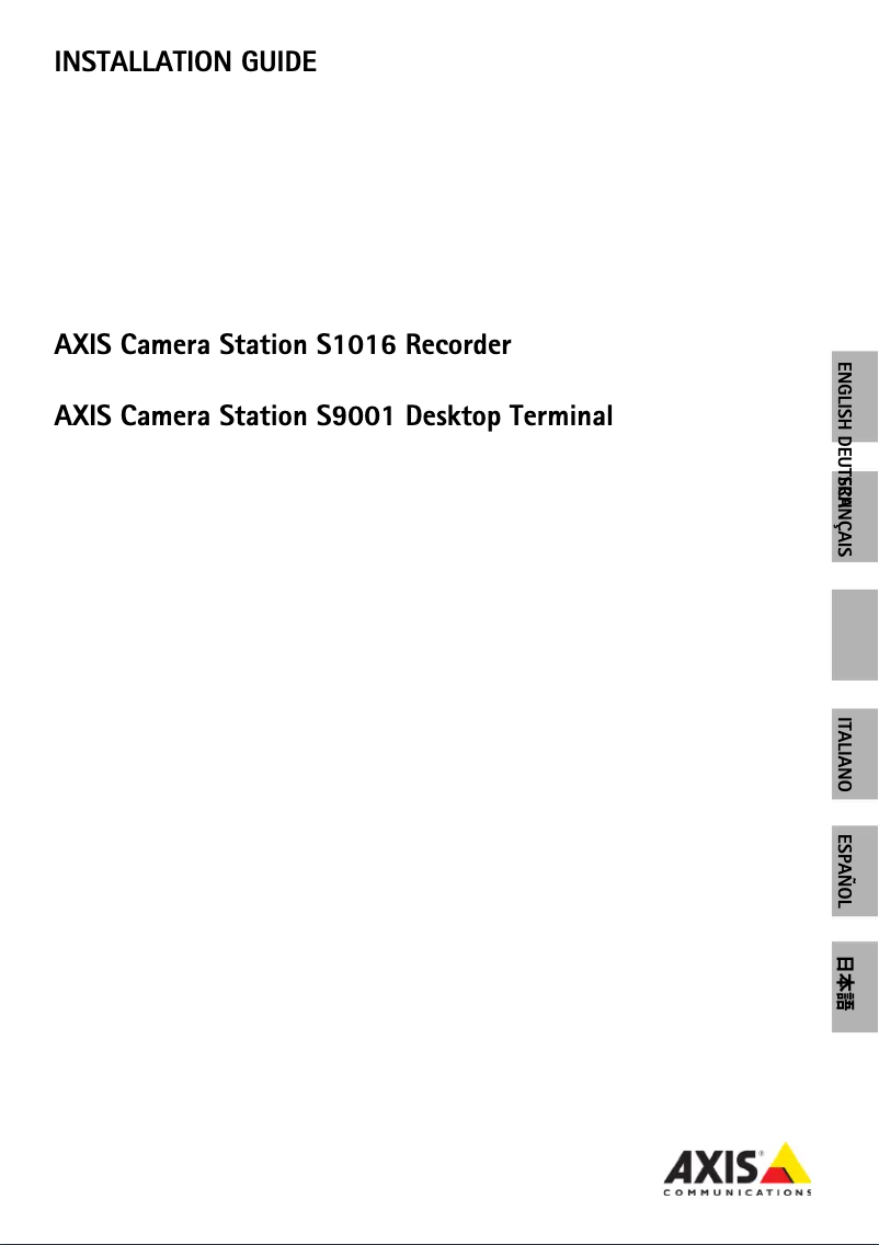 Page n°1 - Manuel utilisateur Axis Camera Station S1016