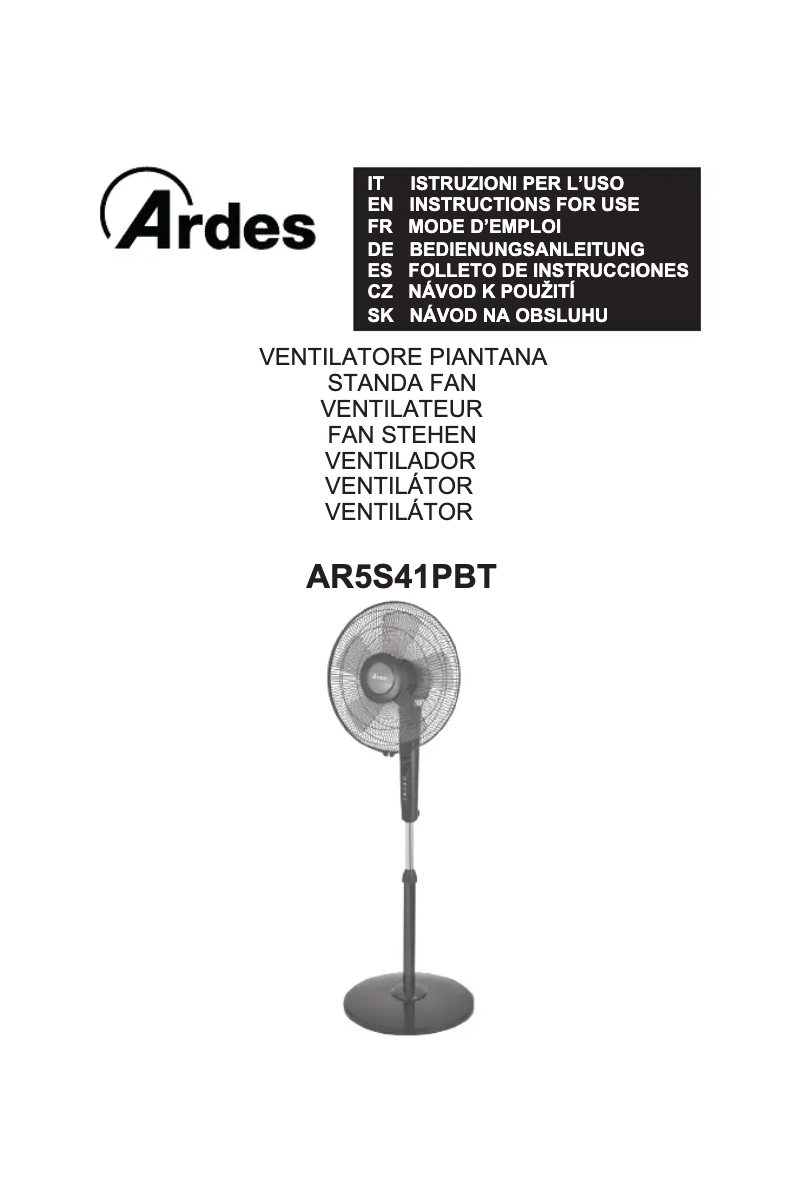 Page 1 de la notice Manuel utilisateur Ardes AR5S41PBT