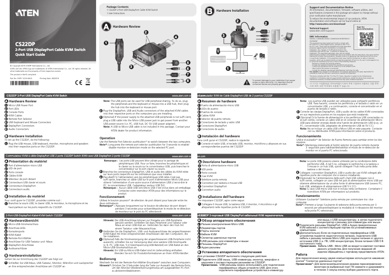 Image de la première page du manuel de l'appareil CS22DP