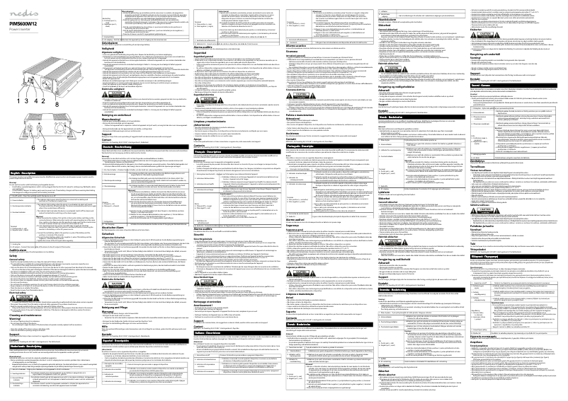 Page 1 de la notice Manuel utilisateur Nedis PIMS600W12
