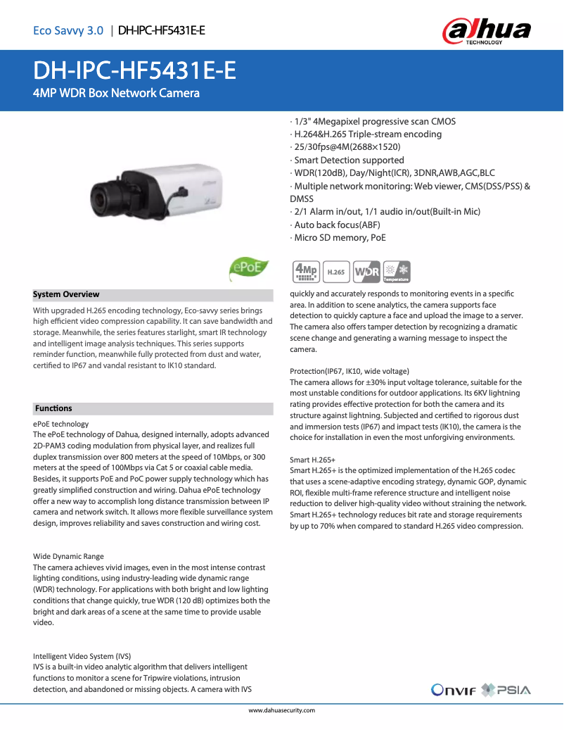 Image de la première page du manuel de l'appareil IPC-HF5431E-E