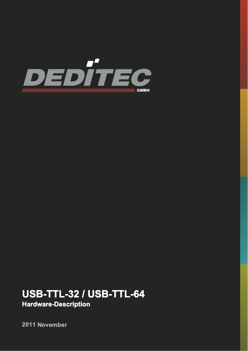 Page 1 de la notice Manuel utilisateur Deditec USB-TTL-64