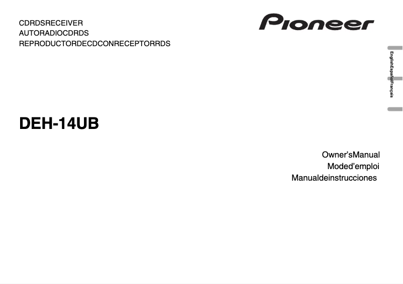 Page 1 de la notice Manuel utilisateur Pioneer DEH-14UB