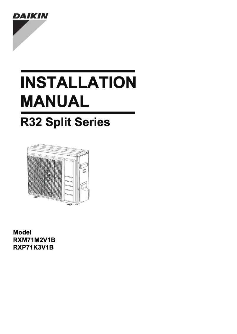 Page n°1 - Guide d'installation Daikin RXM20M2V1B