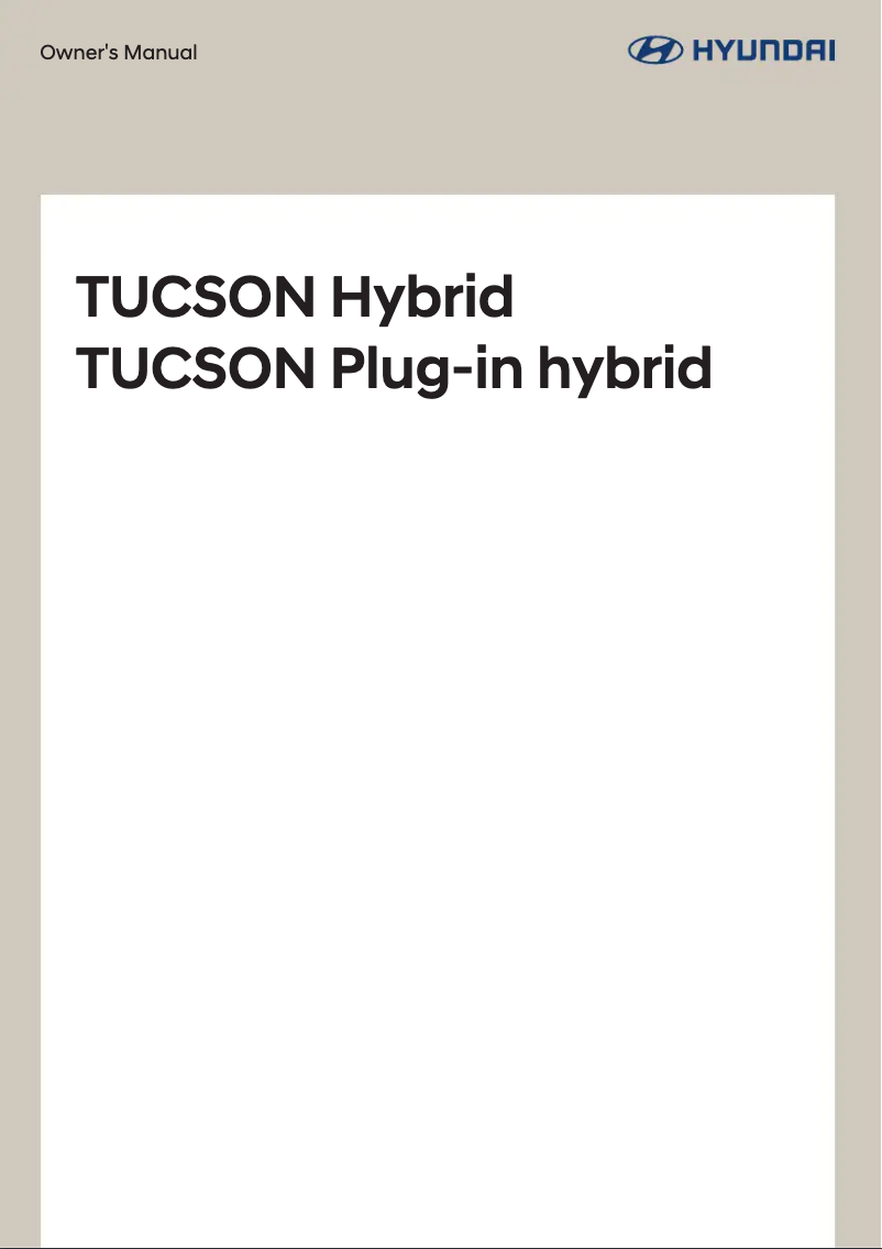 Page 1 de la notice Manuel utilisateur Hyundai Tucson Hybrid (2025)