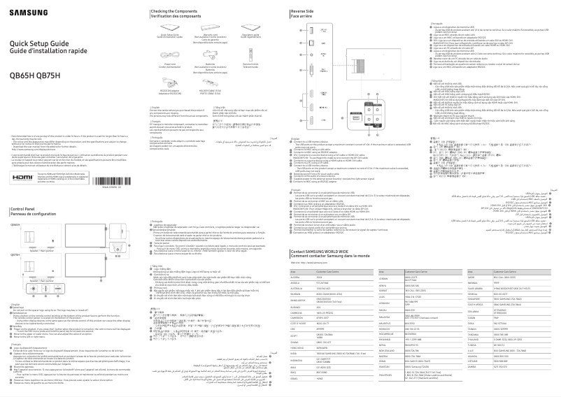 Page 1 de la notice Guide d'installation Samsung QB65H
