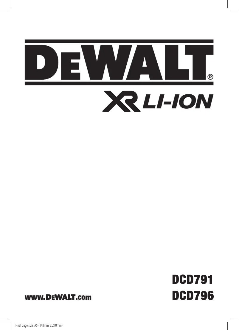 Page 1 de la notice Manuel utilisateur DeWalt DCK654P3T