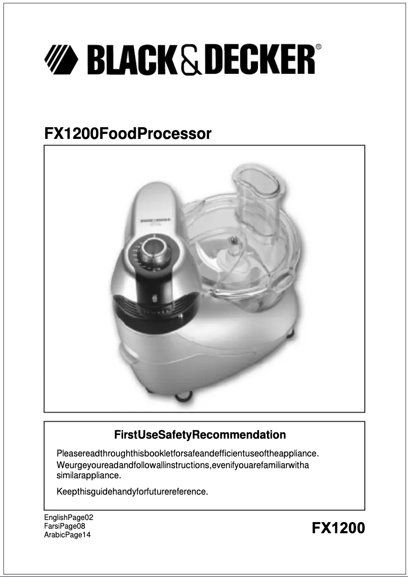 Page 1 de la notice Manuel utilisateur Black & Decker FX1200