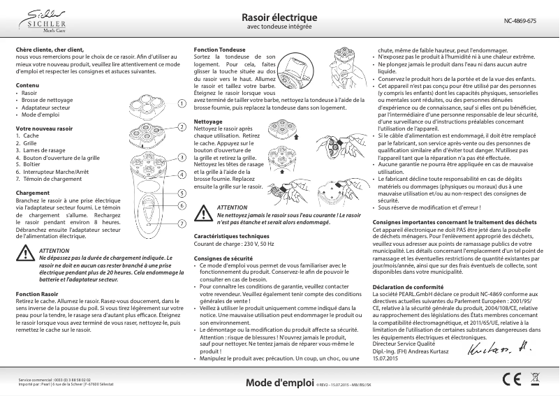 Page n°1 - Manuel utilisateur Sichler NC-4869-675