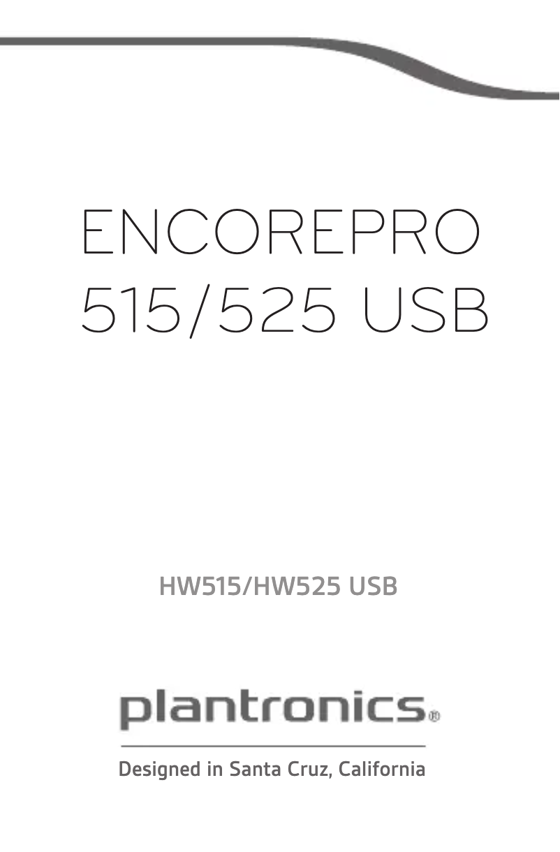 Page 1 de la notice Manuel utilisateur Plantronics EncorePro 515