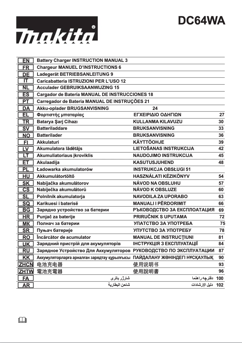 Page 1 de la notice Manuel utilisateur Makita DC64WA