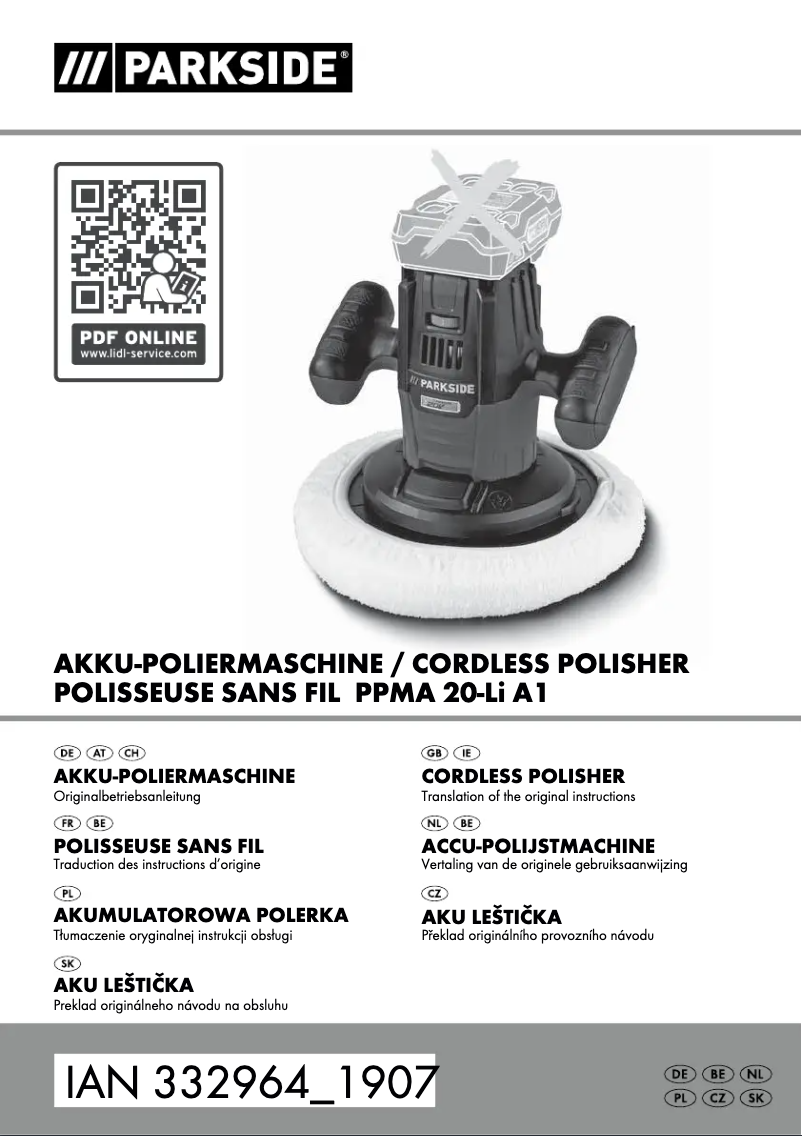 Image de la première page du manuel de l'appareil PPMA 20-Li A1