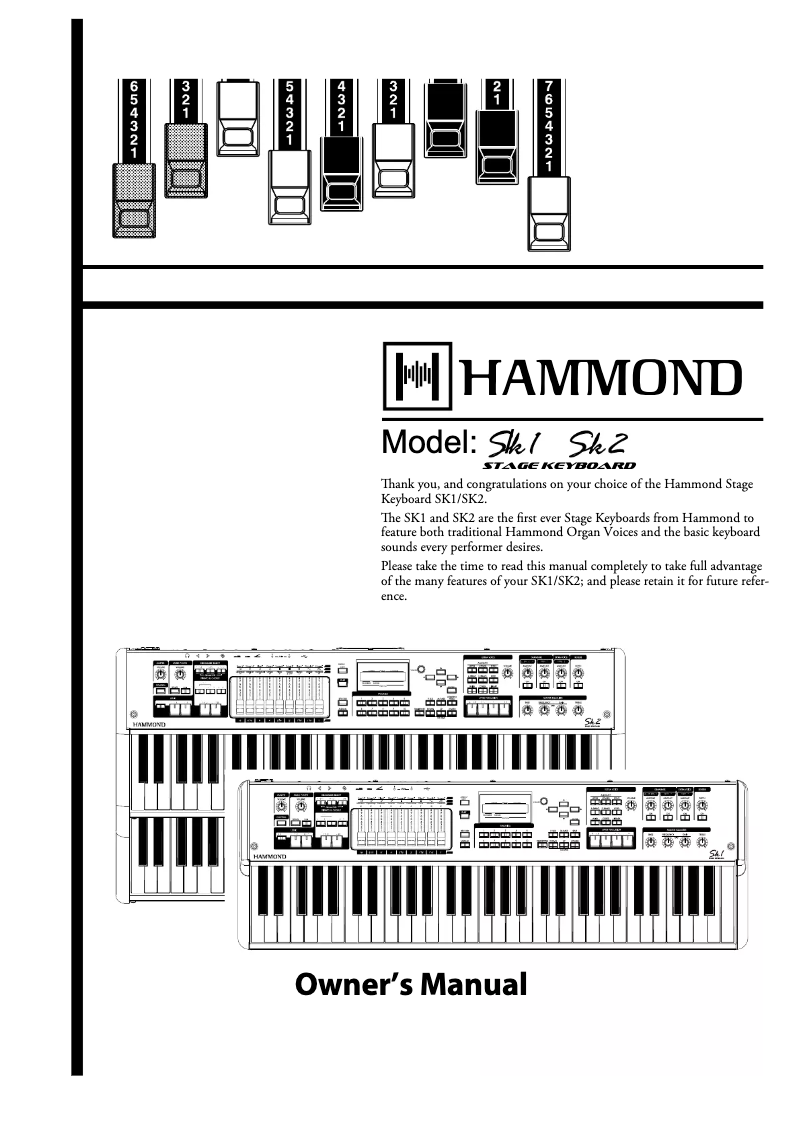 Page 1 de la notice Manuel utilisateur Hammond SK2
