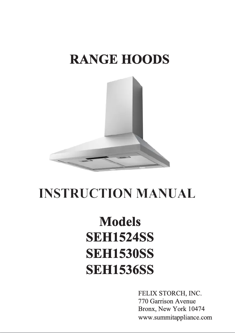 Page 1 de la notice Manuel utilisateur Summit SEH1530SS