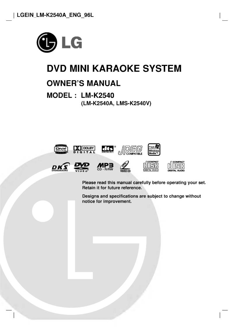 Page 1 de la notice Manuel utilisateur LG LM-K2540A