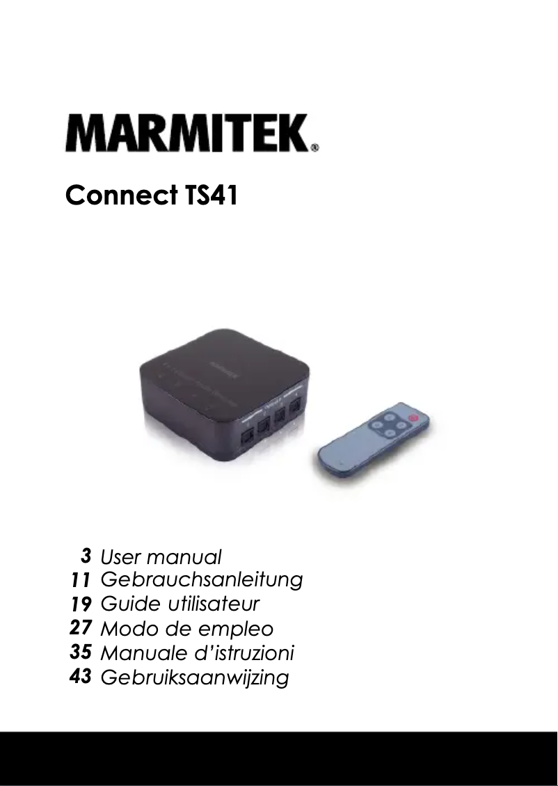 Image de la première page du manuel de l'appareil Connect TS41
