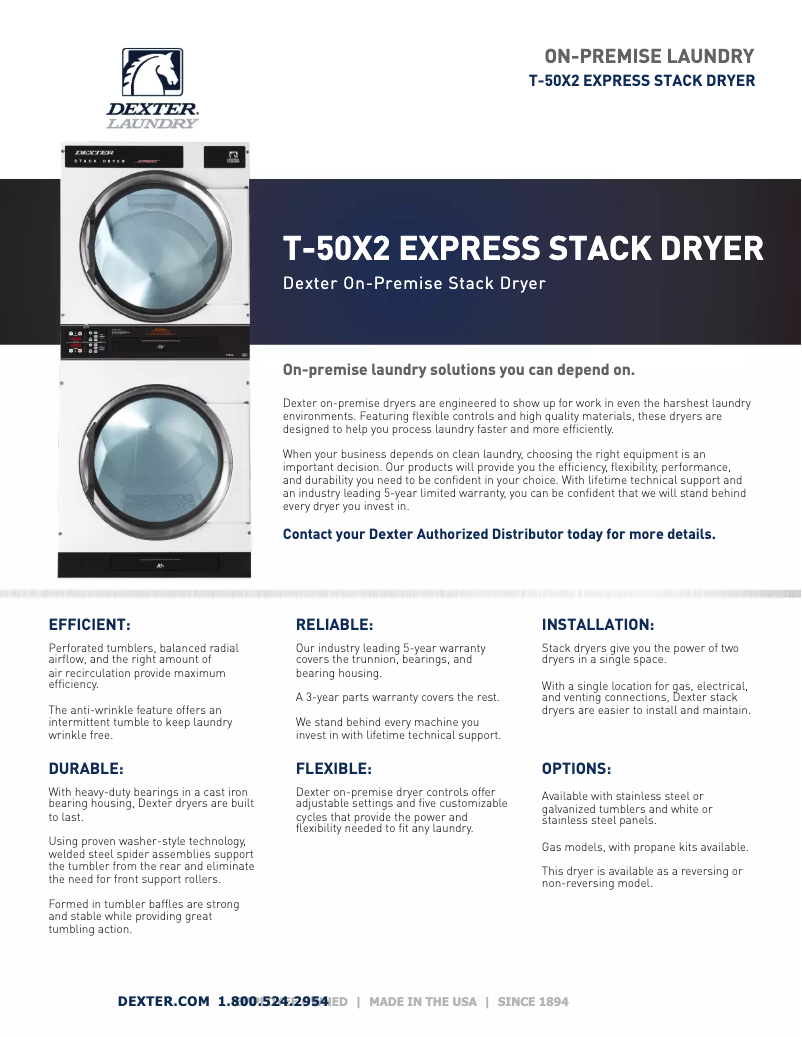 Page n°1 - Fiche technique Dexter Laundry T-50x2