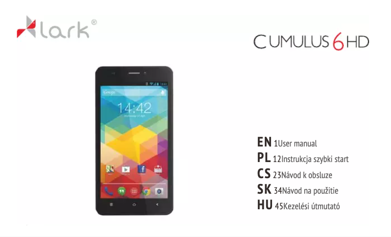 Page 1 de la notice Manuel utilisateur Lark Cumulus 6 HD