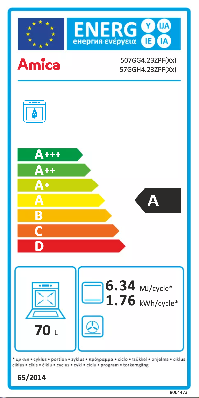 Page n°1 - Manuel utilisateur Amica 57GGH4.23ZPF(XX)