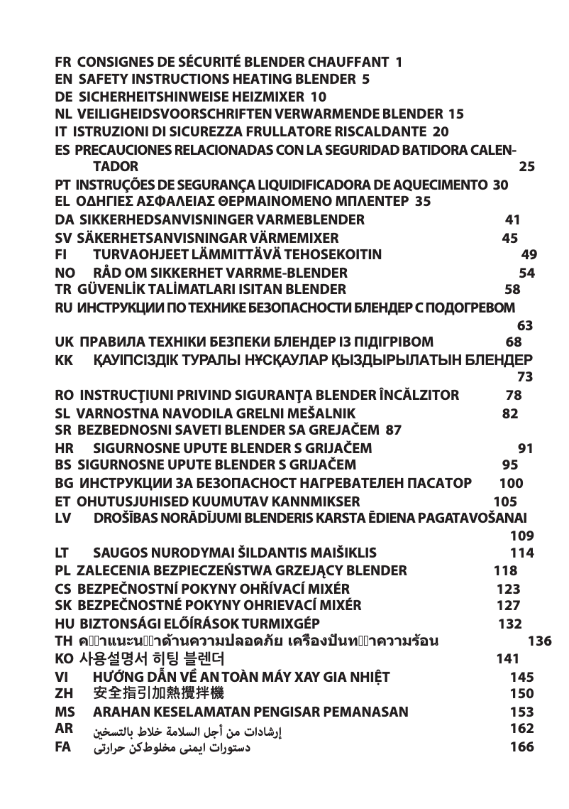 Página 1 del manual Instrucciones de seguridad Tefal My Daily Soup BL5428