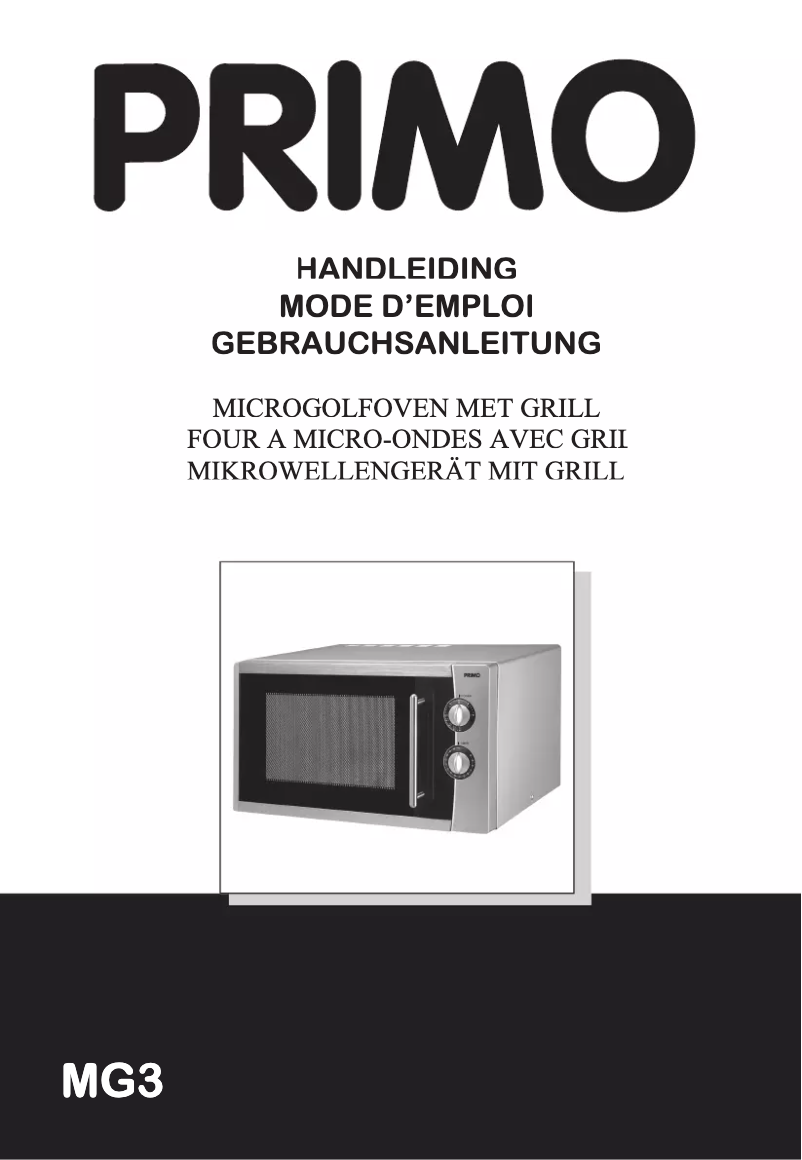 Page 1 de la notice Manuel utilisateur Primo MG3