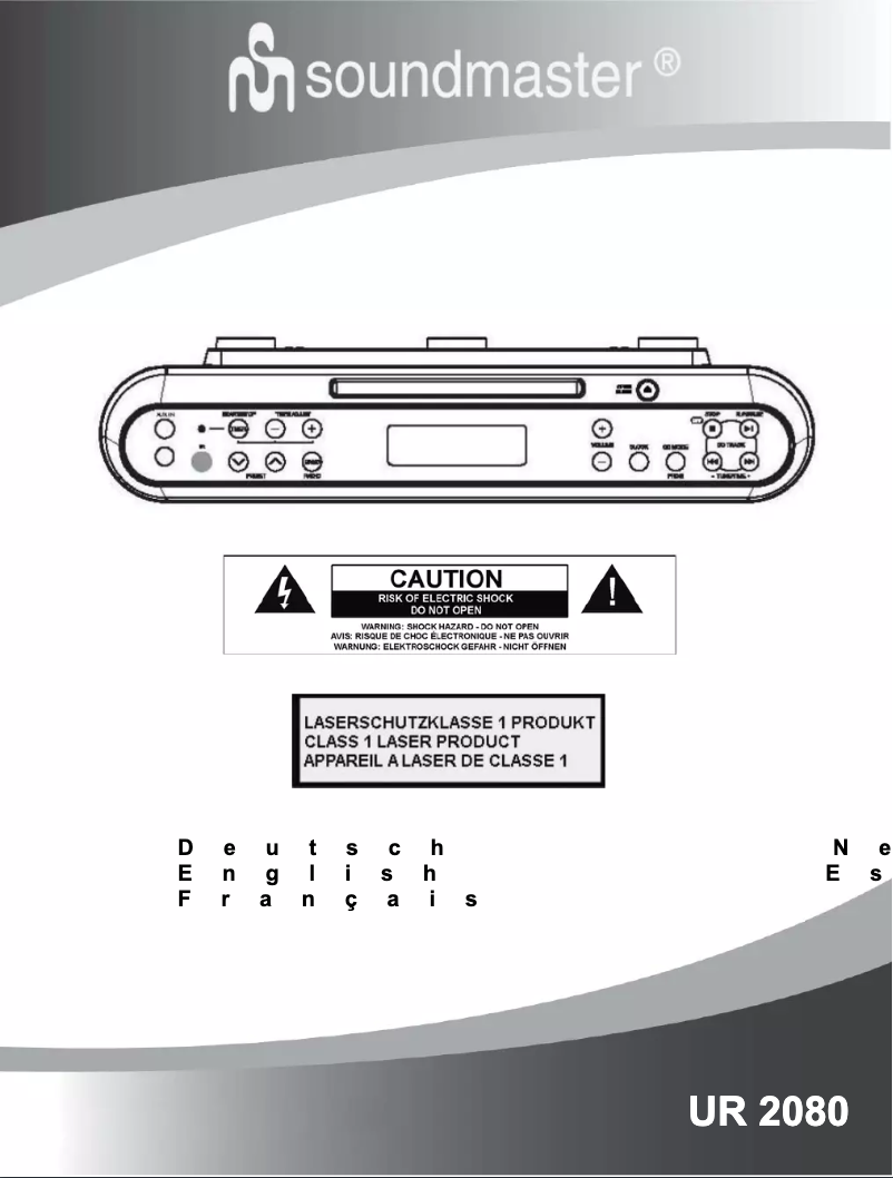 Page n°1 - Manuel utilisateur Soundmaster UR 2080