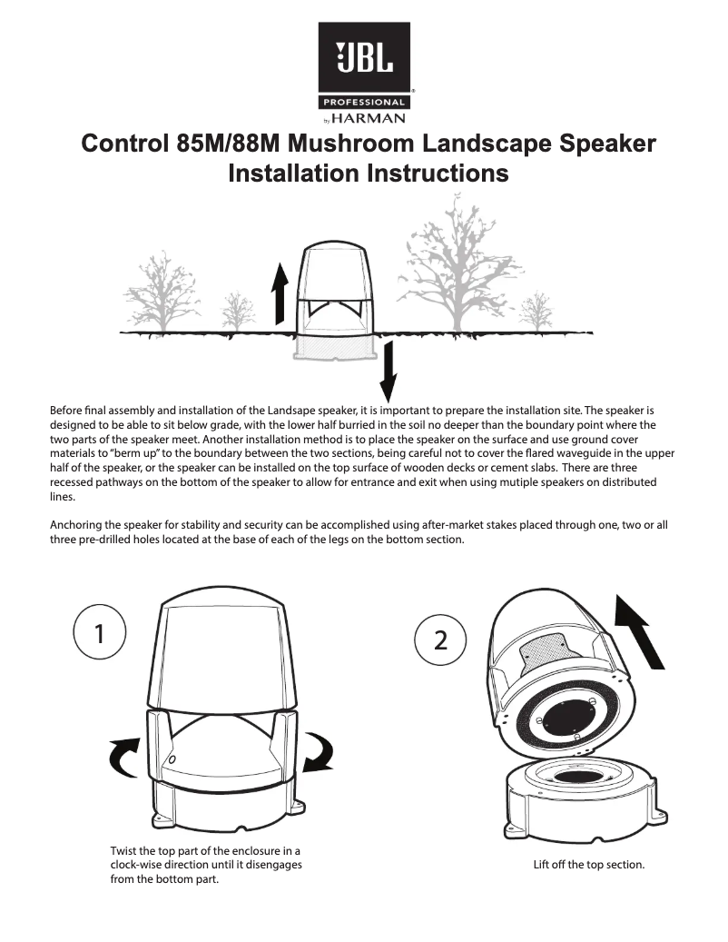 Page n°1 - Mode d'emploi JBL Control 88M
