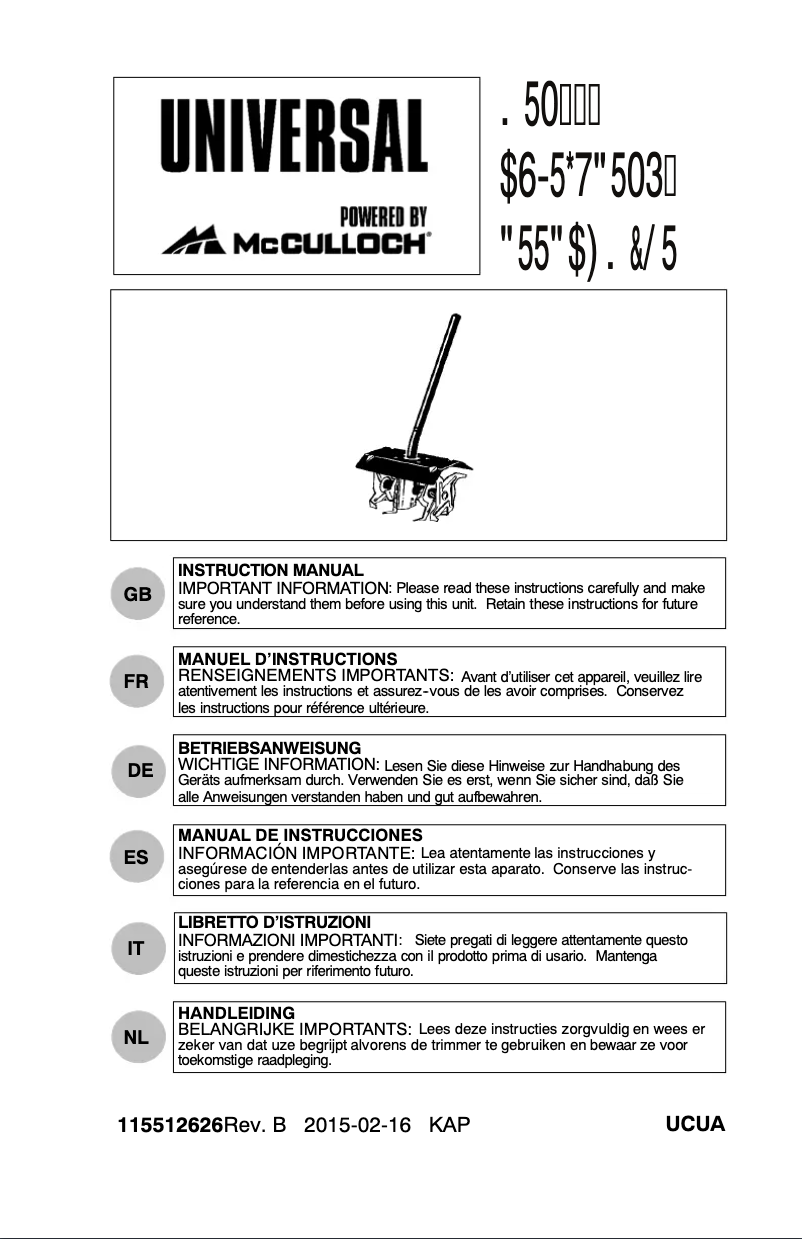 Image de la première page du manuel de l'appareil B28 PS