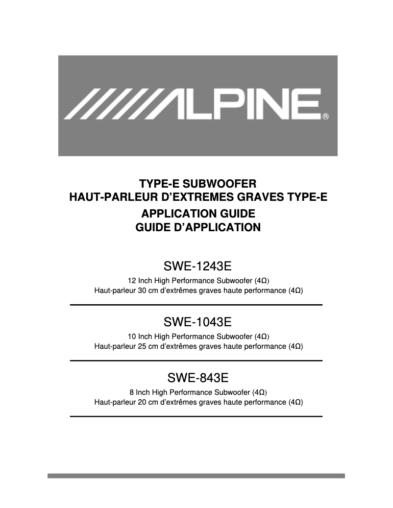 Página 1 del manual Manual de usuario Alpine SWE-843E