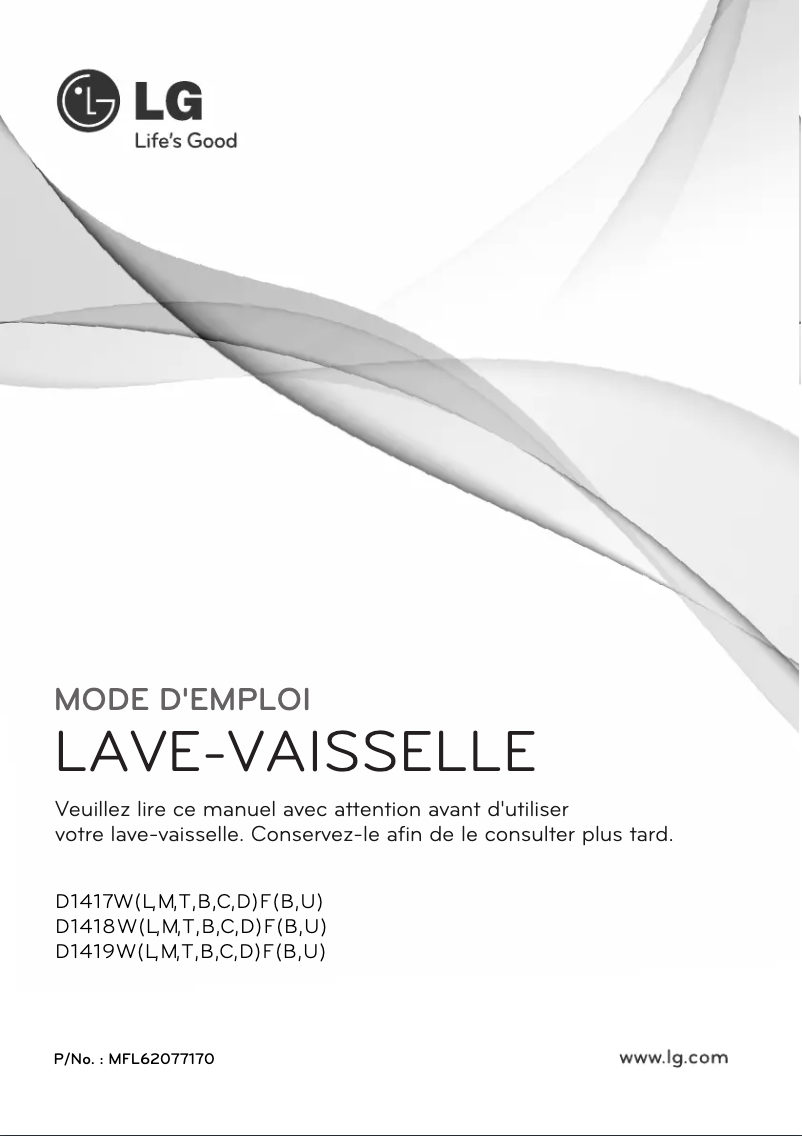 Page 1 de la notice Manuel utilisateur LG D1419WF
