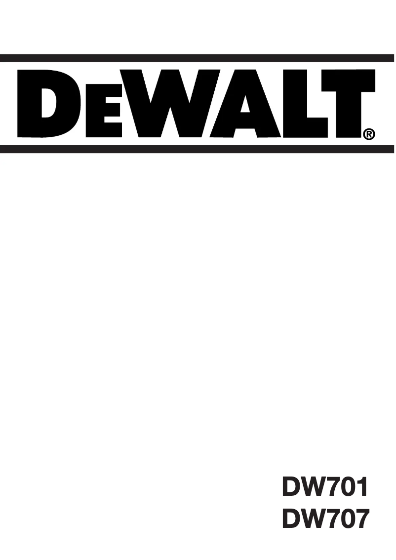 Page n°1 - Manuel utilisateur DeWalt DW707
