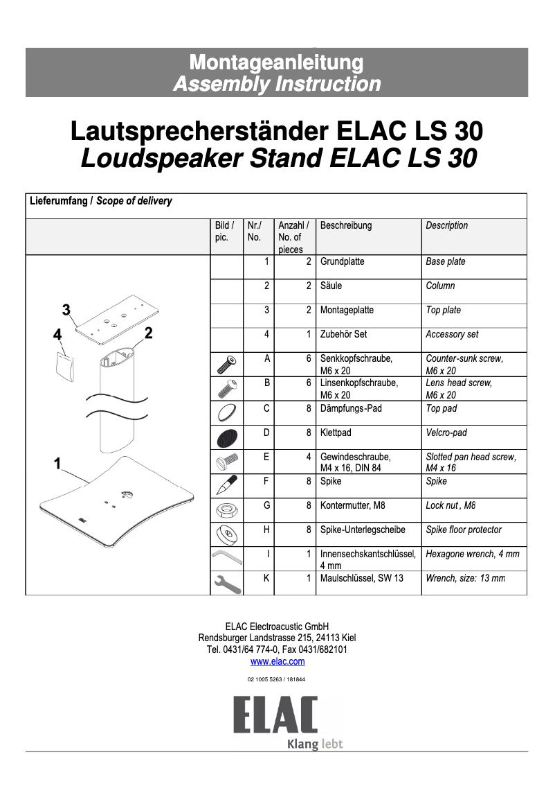 Image de la première page du manuel de l'appareil LS 30