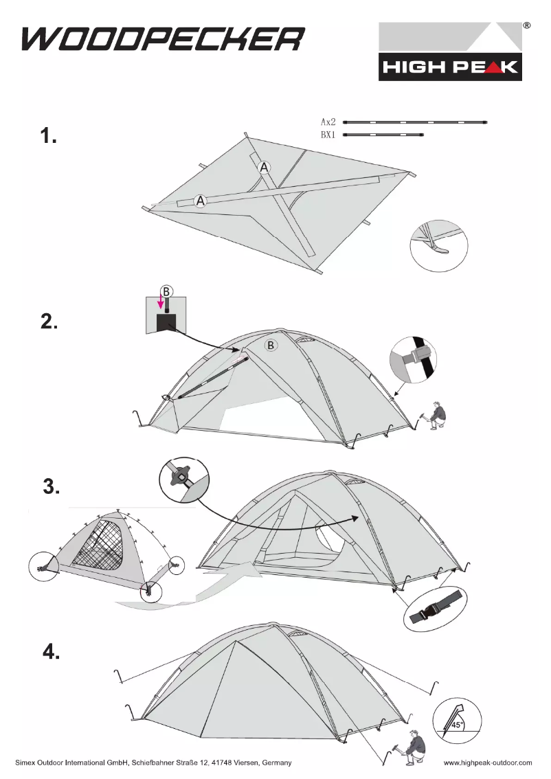 Page n°1 - Manuel utilisateur High Peak Woodpecker 3