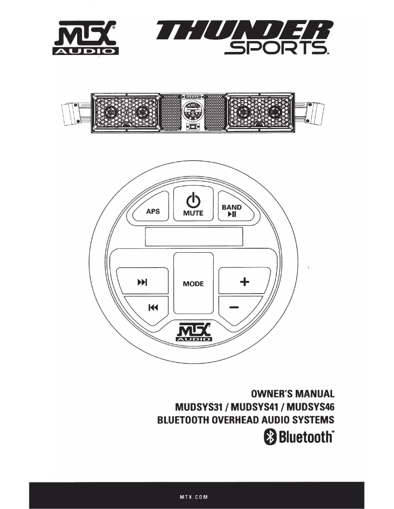 Page n°1 - Manuel utilisateur MTX Audio MUDSYS31