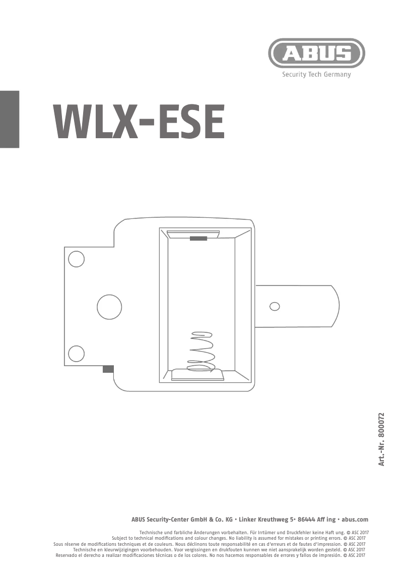 Page 1 de la notice Manuel utilisateur Abus WLX-ESE